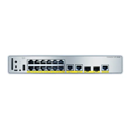 نمای جلوی سوئیچ کامپکت سیسکو C9200CX-12T-2X2G-E با ۱۲ پورت گیگابیتی دیتا