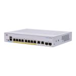 سوئیچ Cisco مدل CBS250-8FP-E-2G با نمای کامل دستگاه