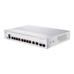 سوئیچ Cisco مدل CBS250-8T-E-2G با نمای کامل دستگاه