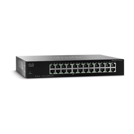 سوئیچ Cisco مدل SF100-24 با نمای کامل دستگاه