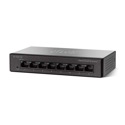 سوئیچ Cisco مدل SF100D-08 با نمای کامل دستگاه