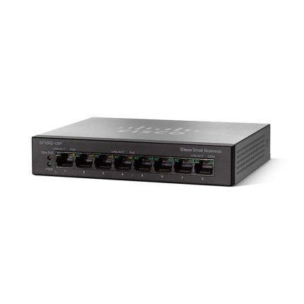 سوئیچ Cisco مدل SF100D-08P با نمای کامل دستگاه