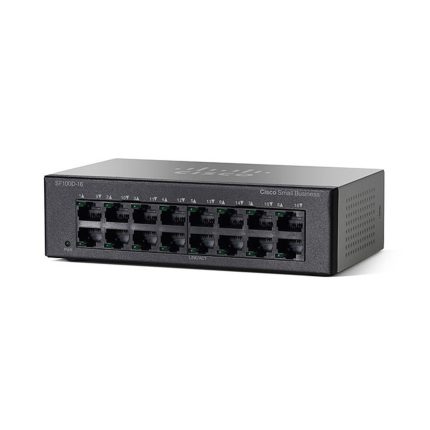سوئیچ Cisco مدل SF100D-16 با نمای کامل دستگاه