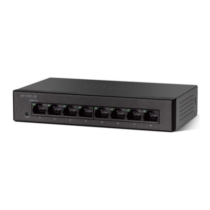 سوئیچ Cisco مدل SF110D-08 با نمای کامل دستگاه