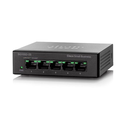 سوئیچ Cisco مدل SG100D-05 با نمای کامل دستگاه