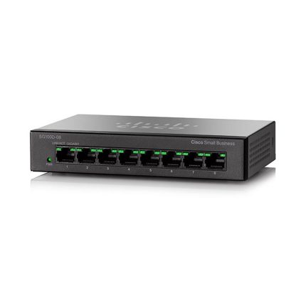 سوئیچ Cisco مدل SG100D-08 با نمای کامل دستگاه