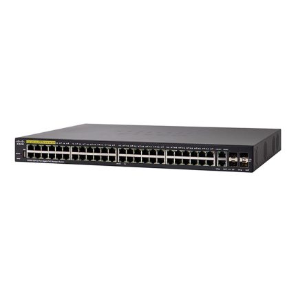 سوئیچ Cisco مدل SG350-52P با نمای کامل دستگاه