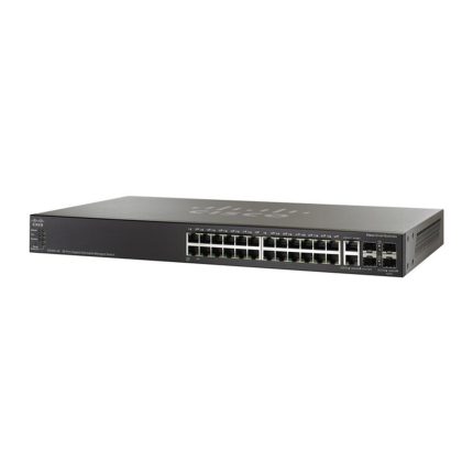 سوئیچ Cisco مدل SG500-28 با نمای کامل دستگاه