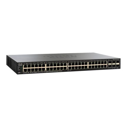 سوئیچ Cisco مدل SG500X-48 با نمای کامل دستگاه