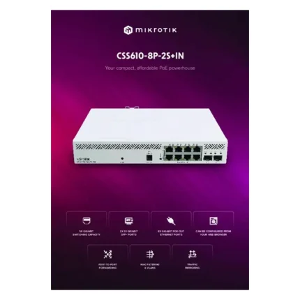 سوئیچ میکروتیک مدل CSS610-8P-2S+IN